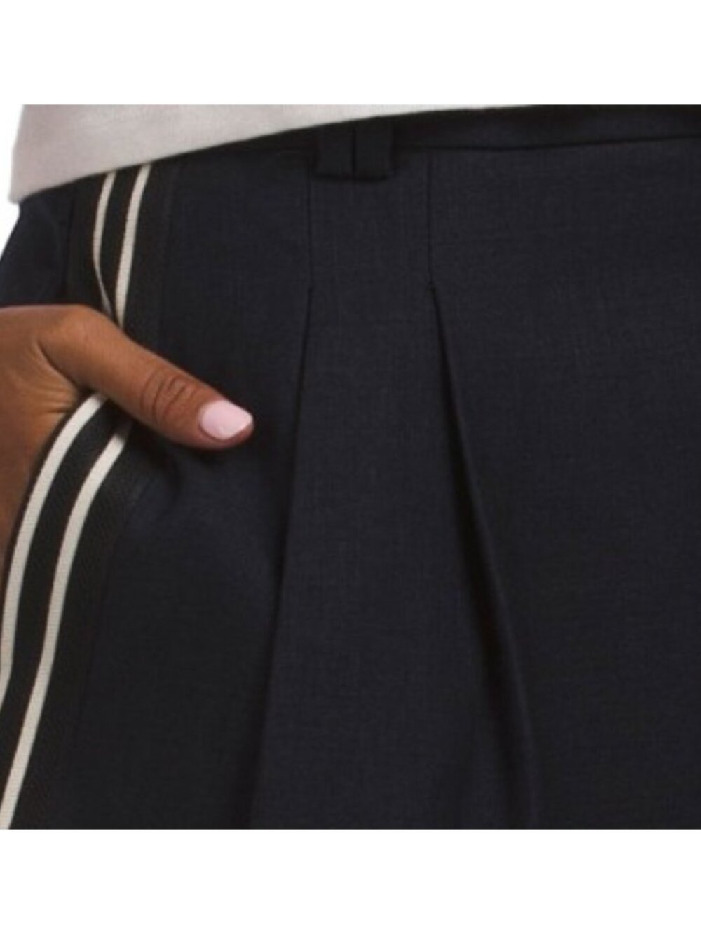 BAGATELLE COLLECTION Sport Stripe Pleated Trousers - Picture 3 of 3